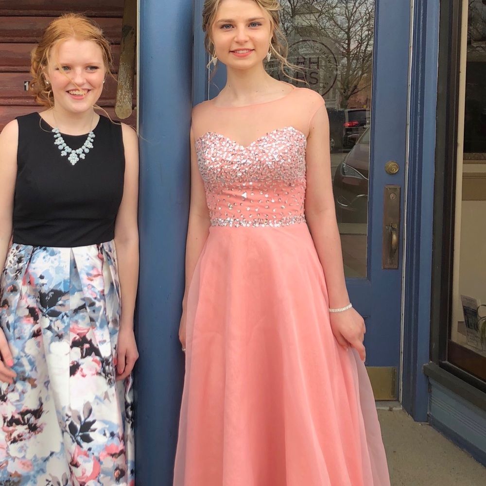 Pink Prom Dress with Sleeves